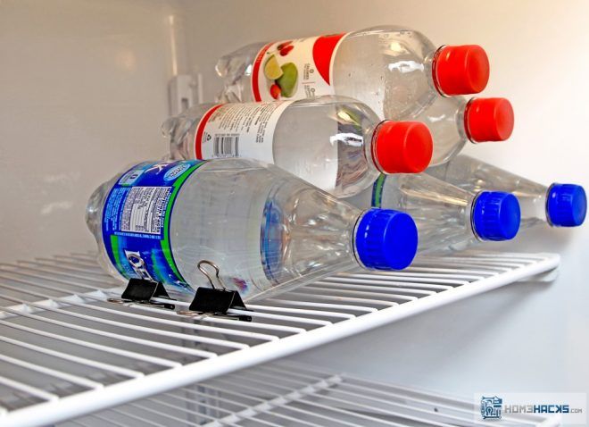 Bottles in fridge to save energy