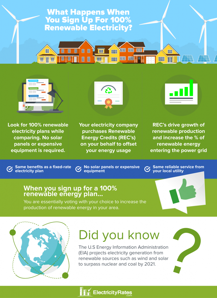 How Switching to 100% Renewable Energy Works Infographic