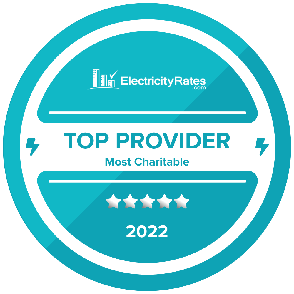 Most Charitable electricity provider badge 2022