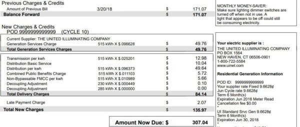 Reading Your United Illuminating (UI) Bill | ElectricityRates.com