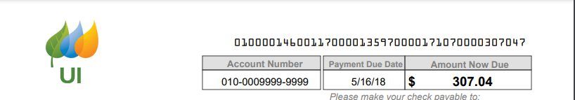image showing where account number is on bill
