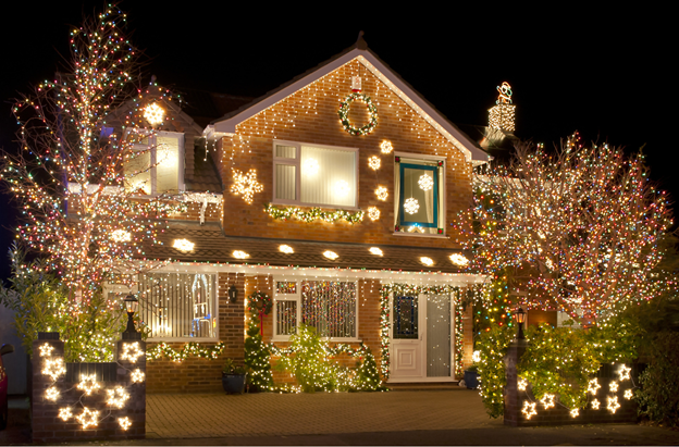 Holiday House with Lights