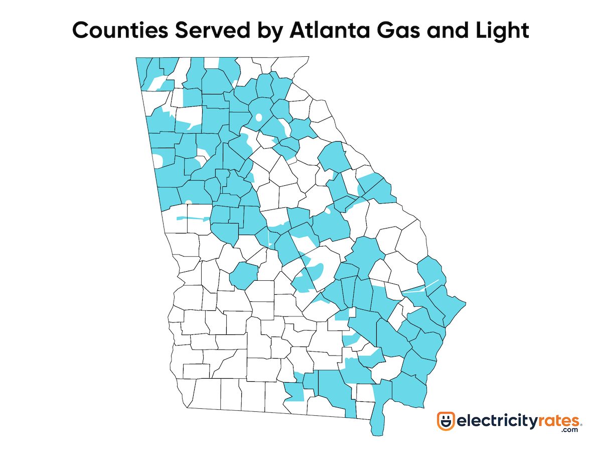 Map of Atlanta gas light service areas