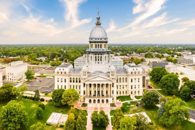 ComEd is potentially increase their electricity rates come June 2026. Photo of the state capital building in Springfield.